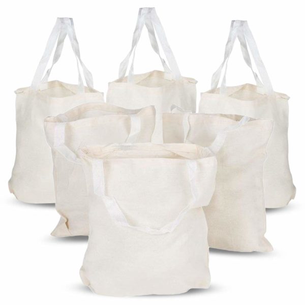 Handled White 11 X 13  Cloth Carry Bag, For Grocery